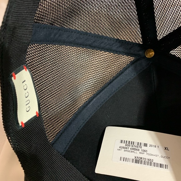 Gucci X Sega Leather Guccy Stars Baseball Hat Baseball Cap Beanie New - Picture 8 of 14